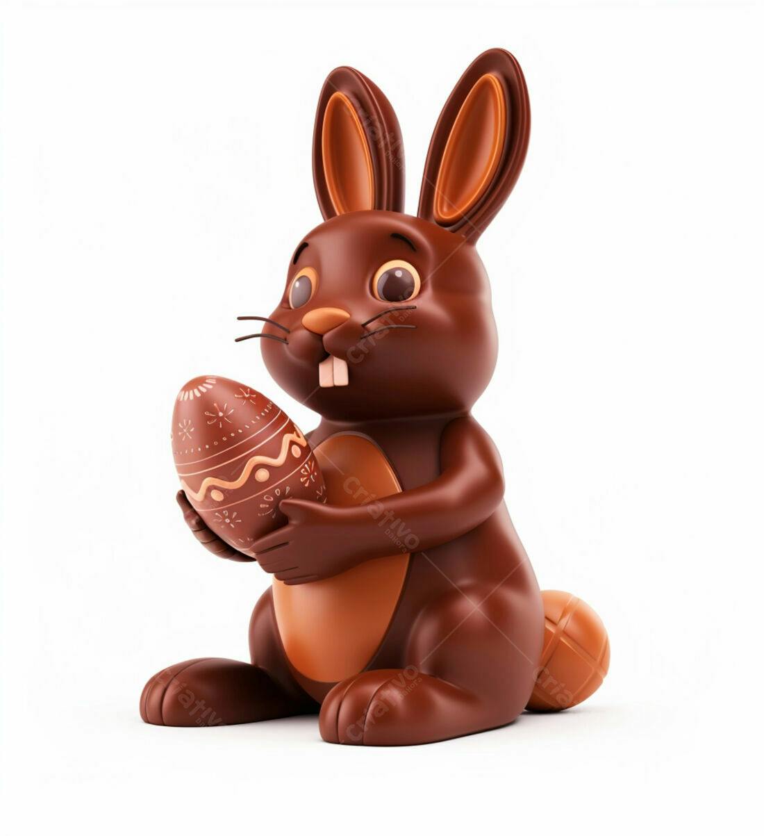 Coelho de chocolate com ovo de Páscoa
