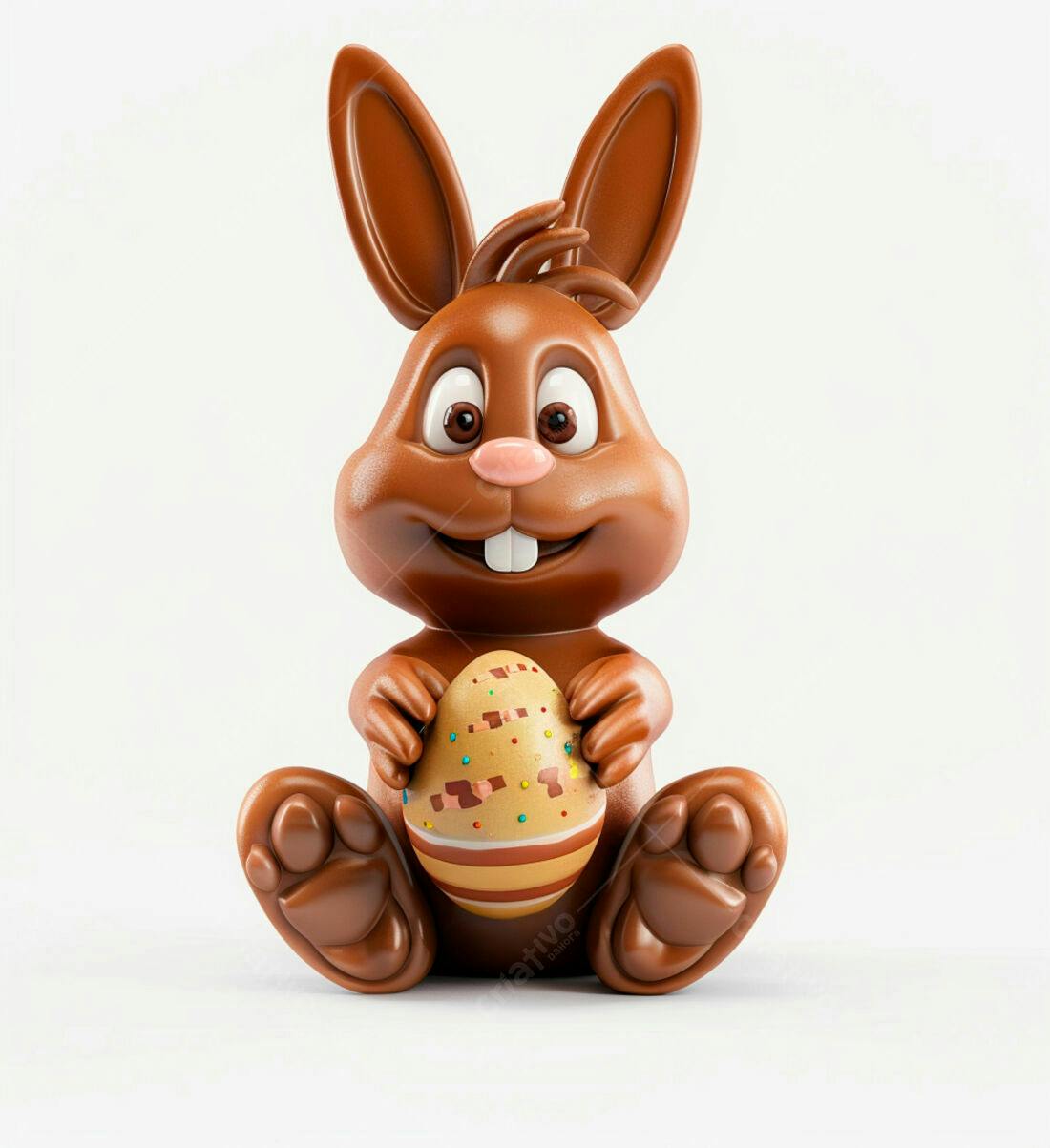 Coelho de chocolate com ovo de Páscoa