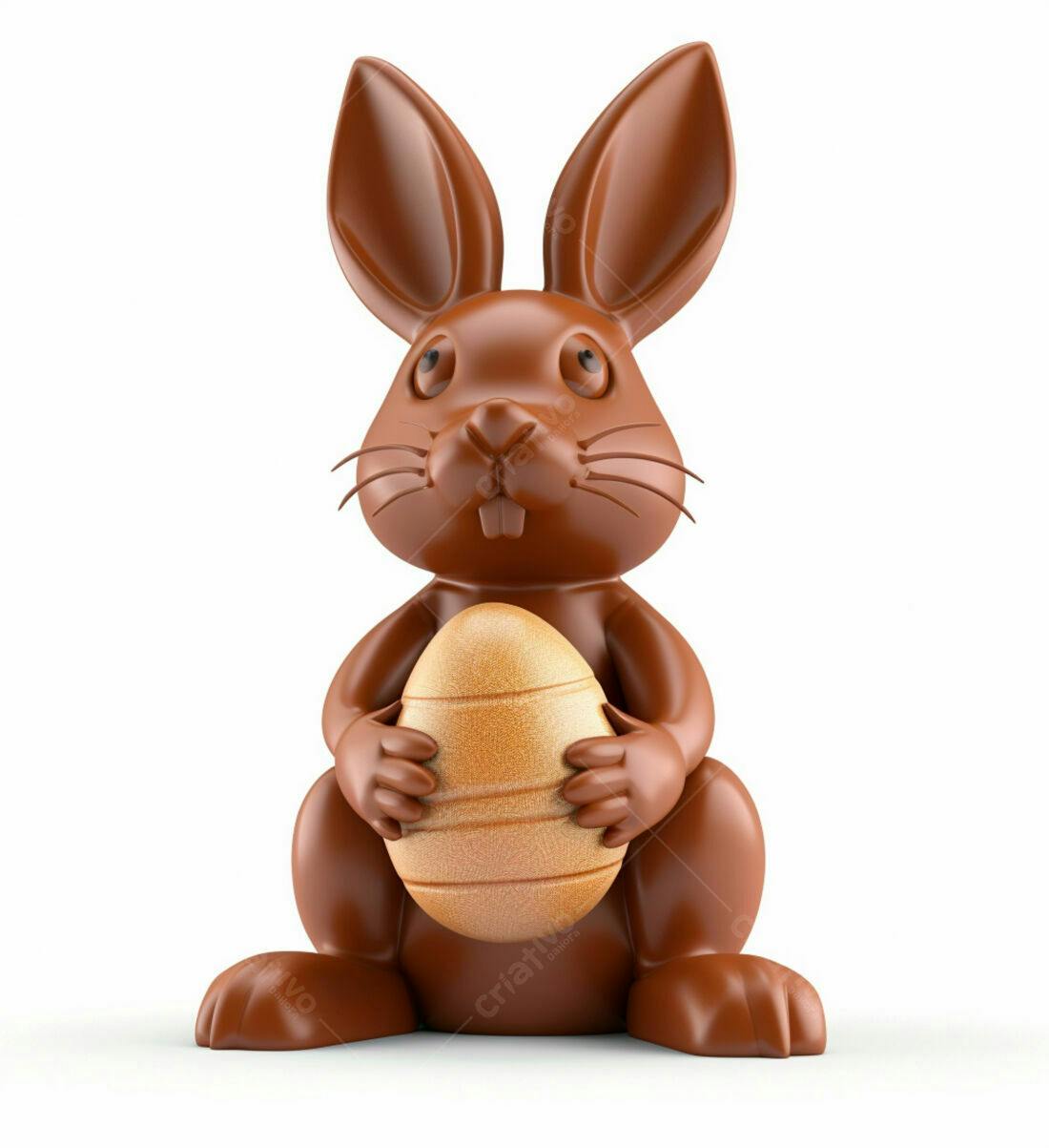 Coelho de chocolate com ovo de Páscoa