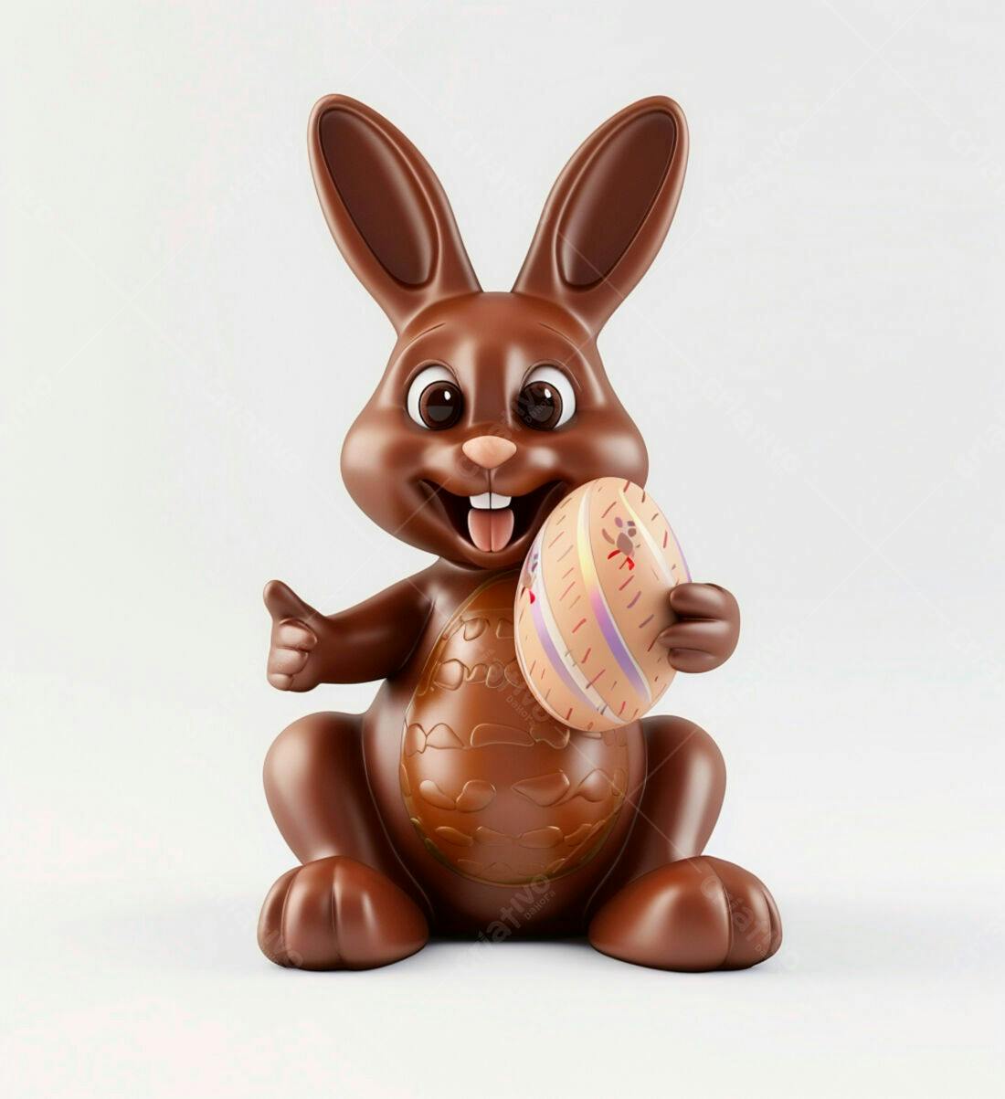 Coelho de chocolate com ovo de Páscoa