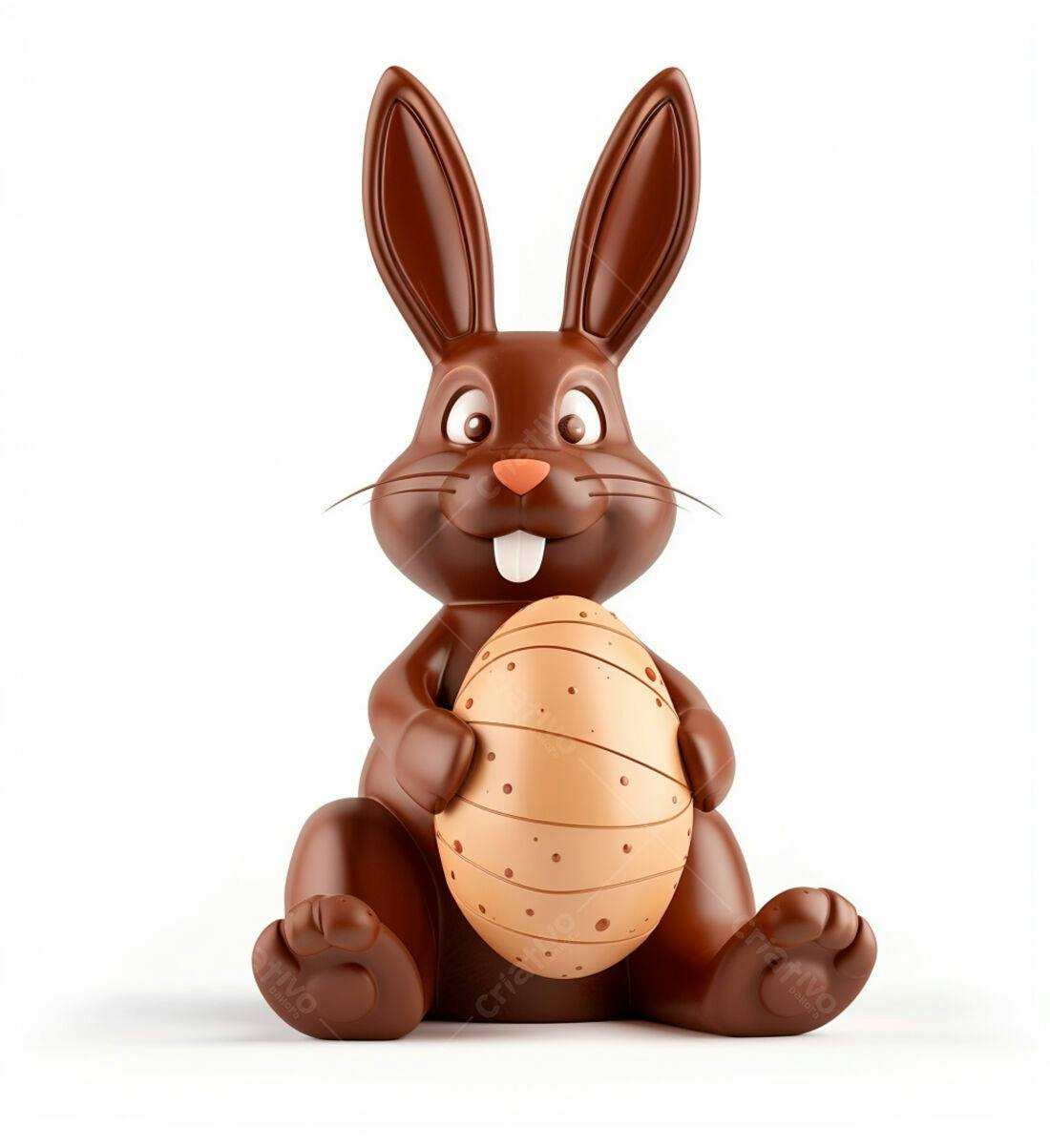 Coelho de Chocolate com Ovo de Páscoa