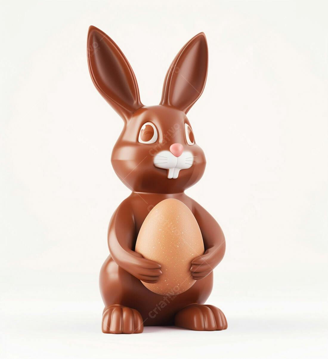 Coelho de chocolate com ovo de Páscoa