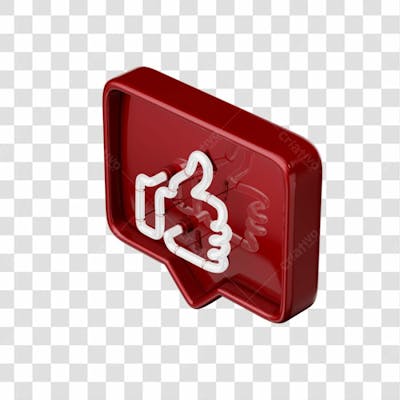 Icone 3D   Curtida   Like   Vermelho (10)