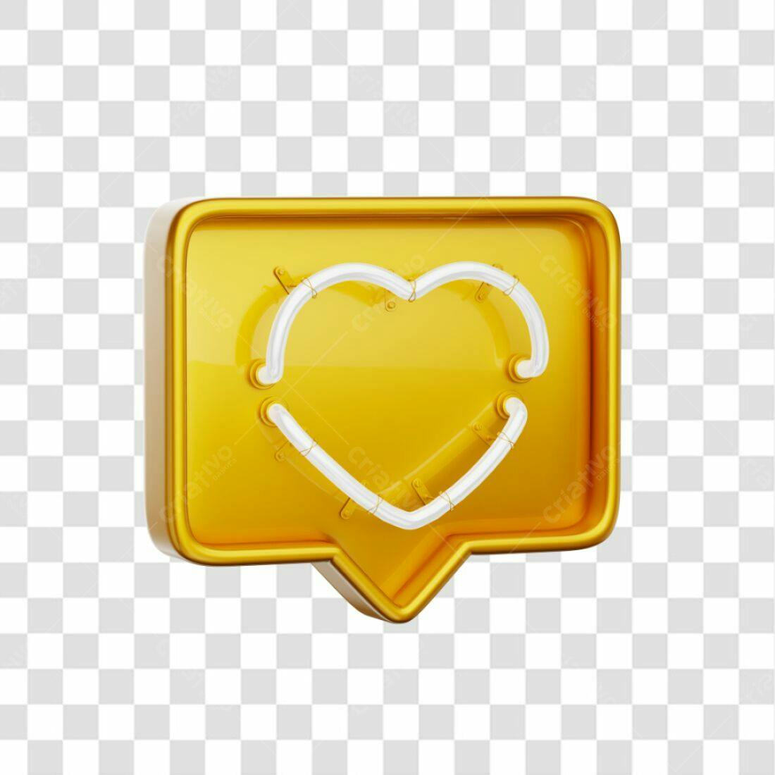Icone Curtida Neon Amarelo PNG com fundo transparente