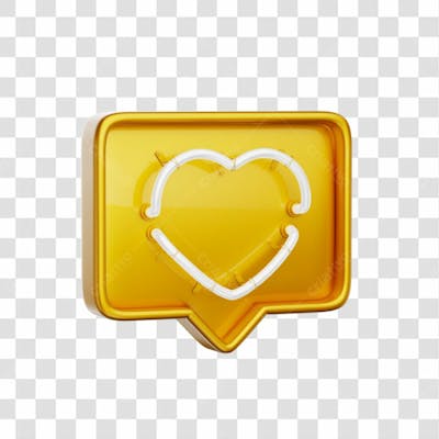 Icone 3D   Curtida   Like   Amarelo (1)