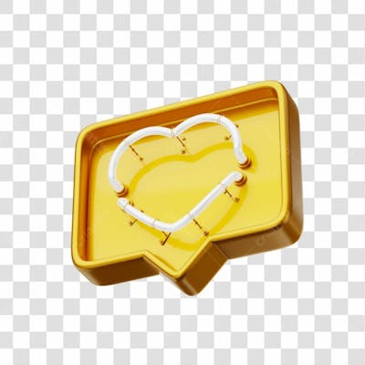 Icone 3D   Curtida   Like   Amarelo (3)