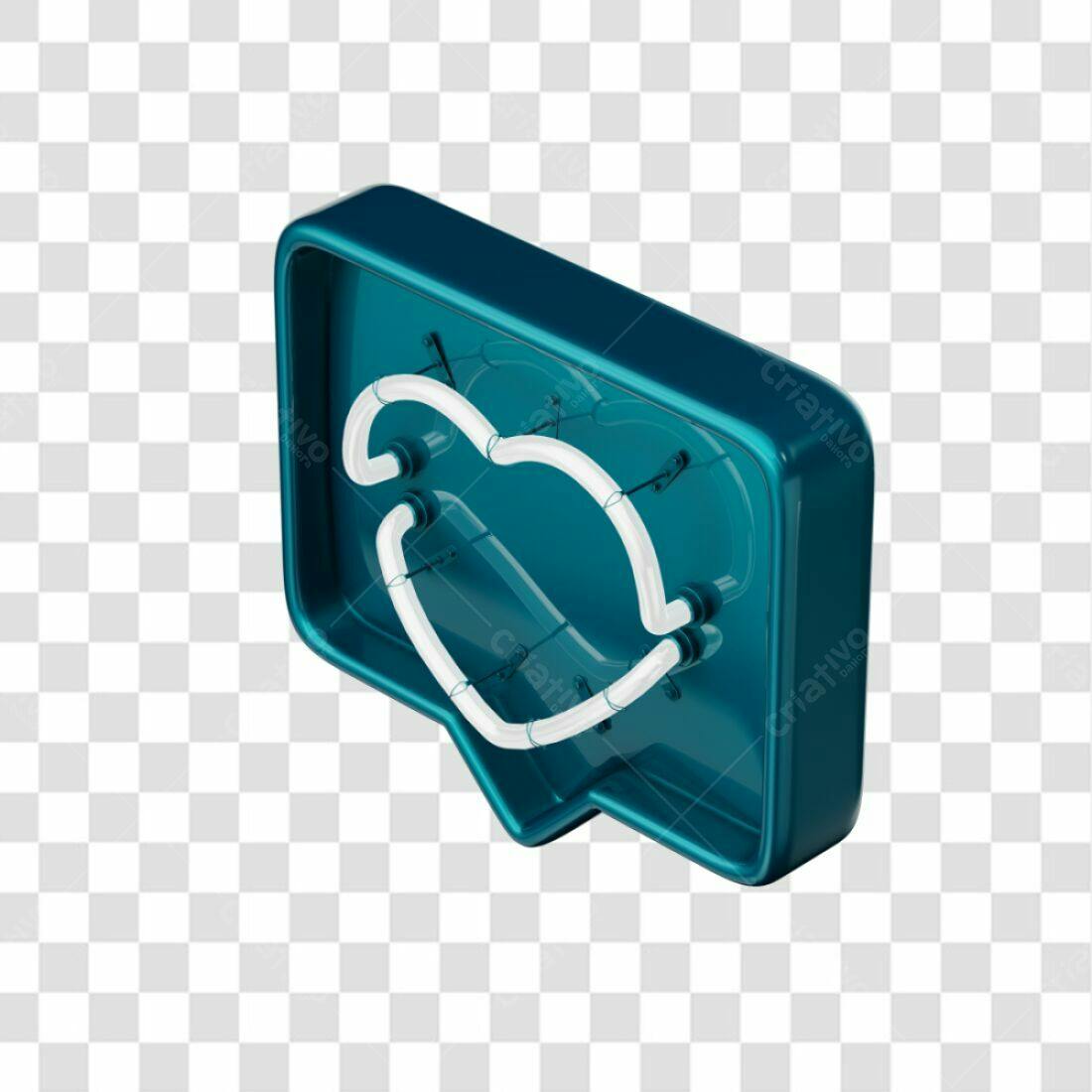 Icone Redes Sociais Curtida Neon PNG com fundo transparente