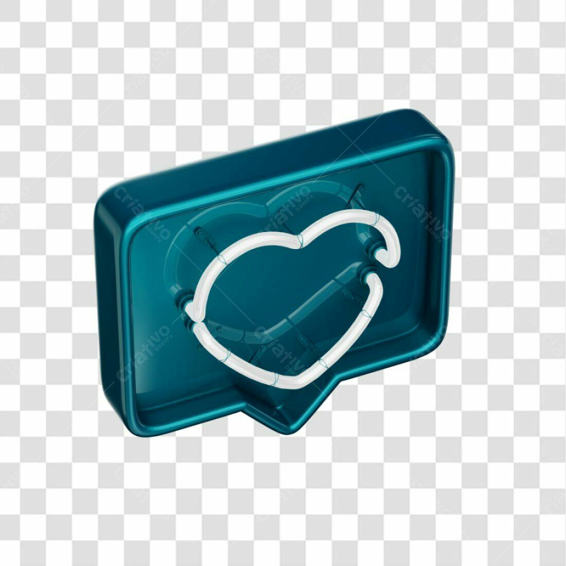 Icone de Curtida Neon PNG com fundo transparente
