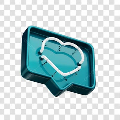 Icone 3D   Curtida   Like   Azul Esmeralda (7)