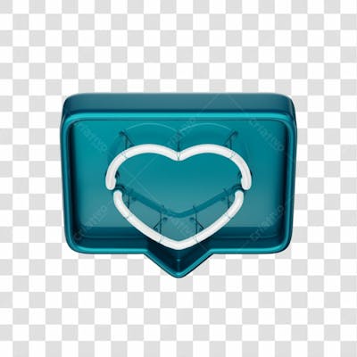 Icone 3D   Curtida   Like   Azul Esmeralda (8)
