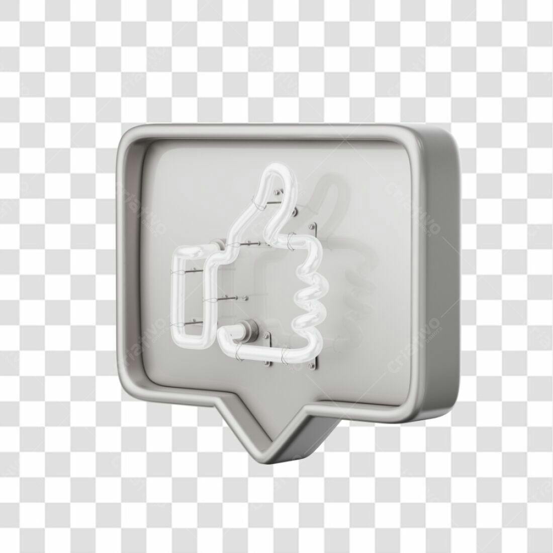 Icone curtida em balão de conversa PNG com fundo transparente