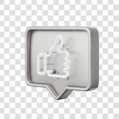 Icone 3D   Curtida   Like   Branco (1)