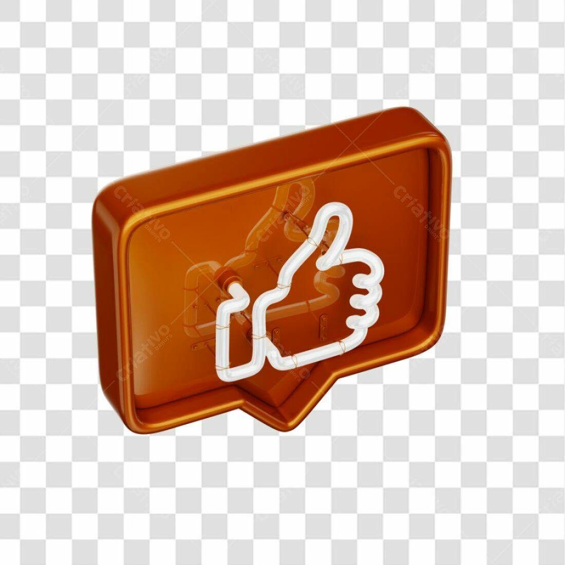 Icone curtida estilo neon PNG com fundo transparente