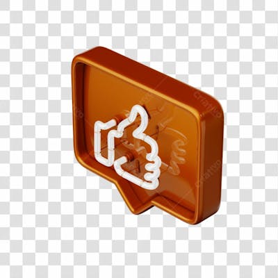 Icone 3D   Curtida   Like   Coração   Laranja (7)