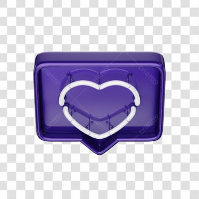 Icone 3D   Curtida   Like   Coração   Roxo (5)