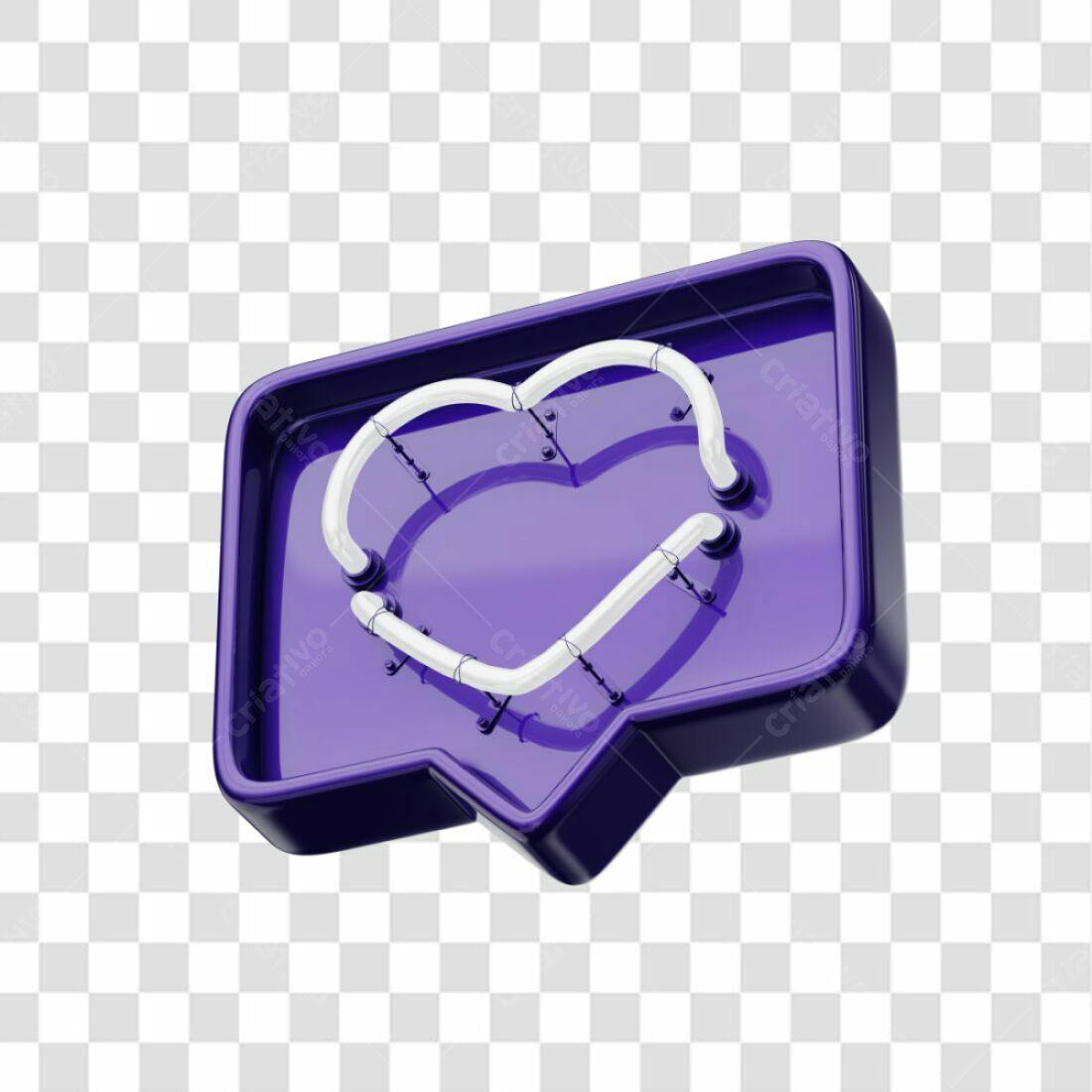 Ícone Like Neon Roxo PNG com fundo transparente