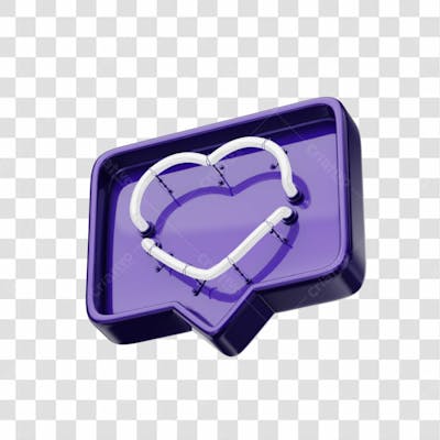 Icone 3D   Curtida   Like   Coração   Roxo (7)