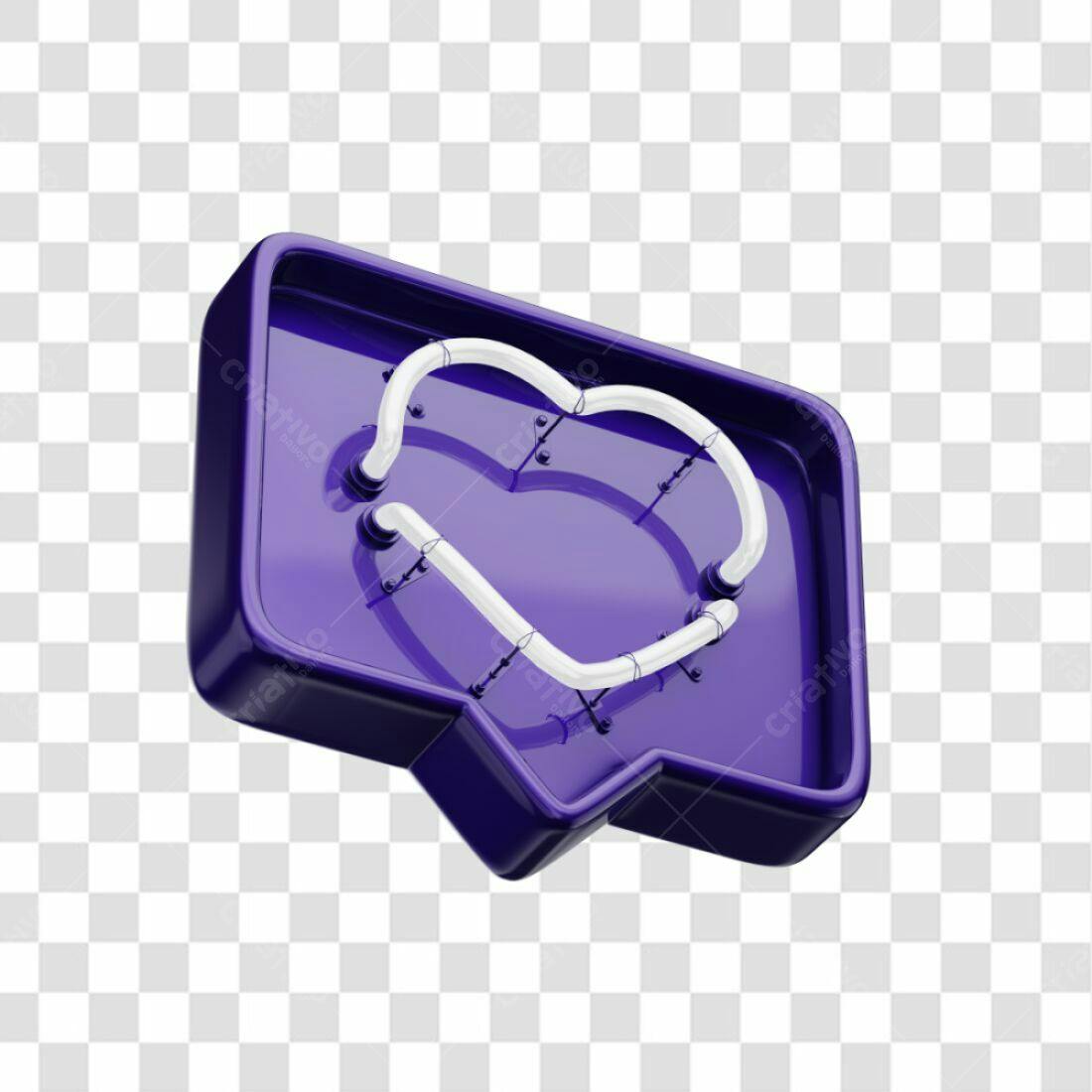 Icone Curtida Neon Roxo PNG com fundo transparente