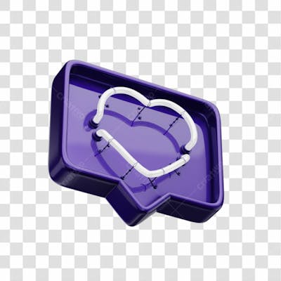 Icone 3D   Curtida   Like   Coração   Roxo (8)