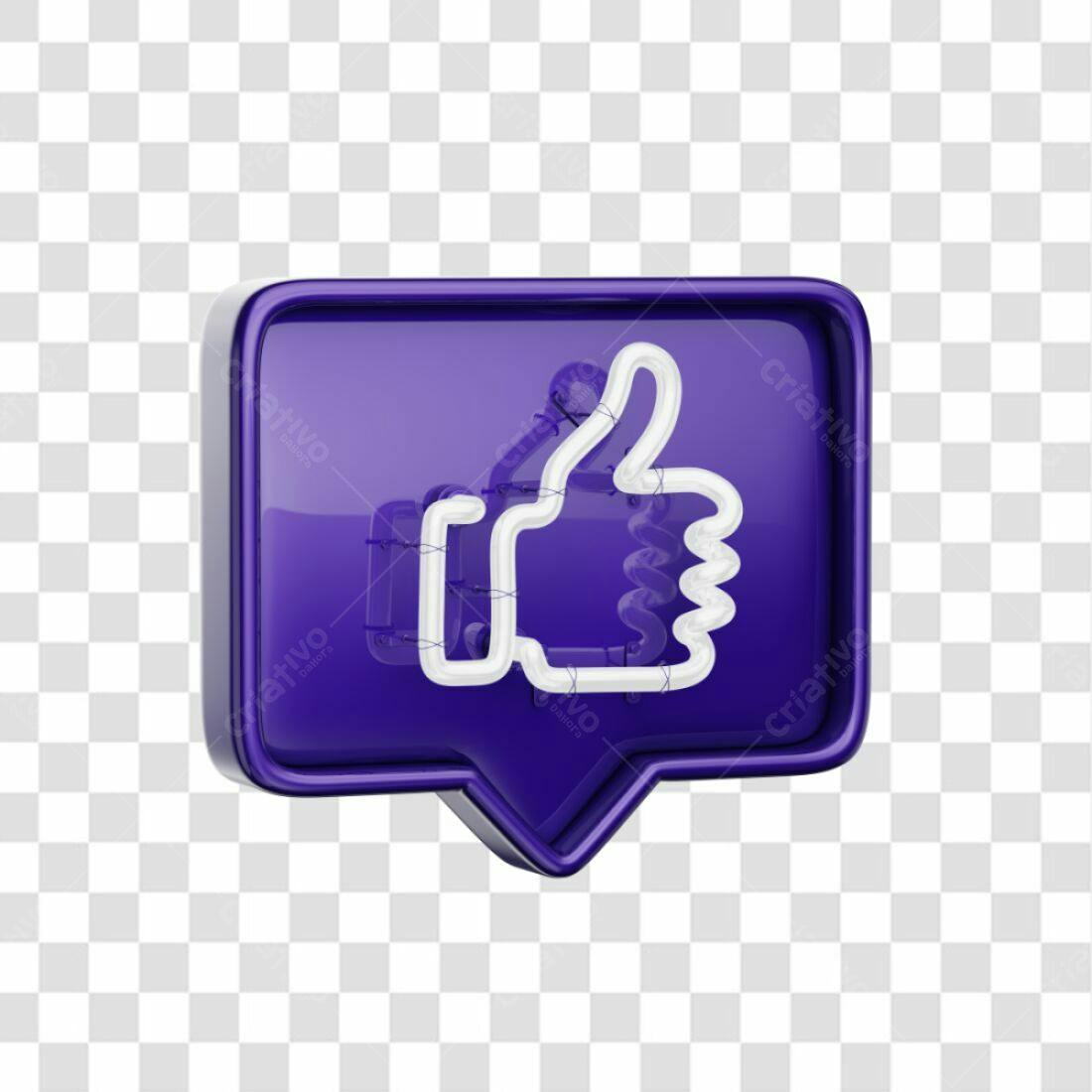 Icone curtida mídia social PNG com fundo transparente