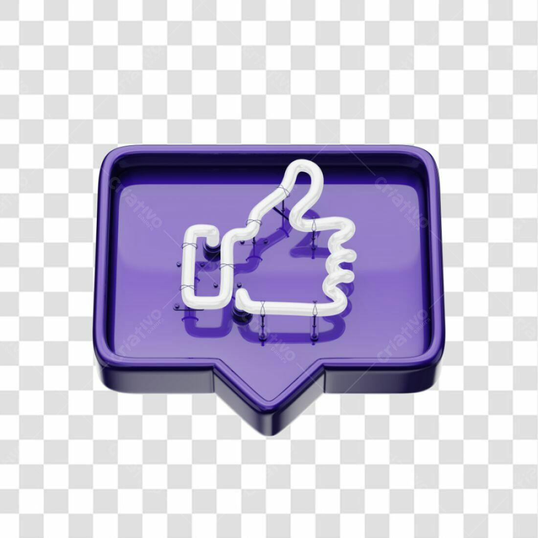 Icone Curtida em Neon PNG com fundo transparente