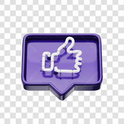Icone 3D   Curtida   Like   Coração   Roxo (12)
