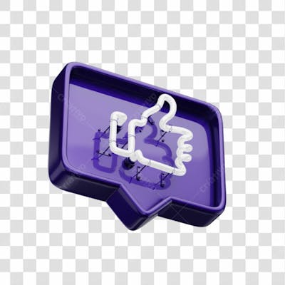 Icone 3D   Curtida   Like   Coração   Roxo (14)