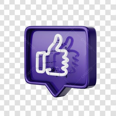 Icone 3D   Curtida   Like   Coração   Roxo (15)