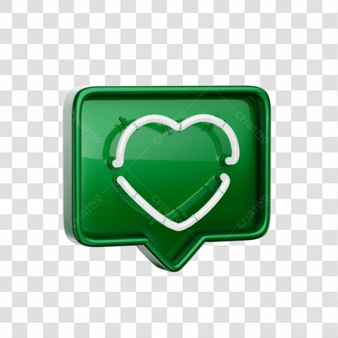 Ícone de Curtida Verde Neon PNG com fundo transparente