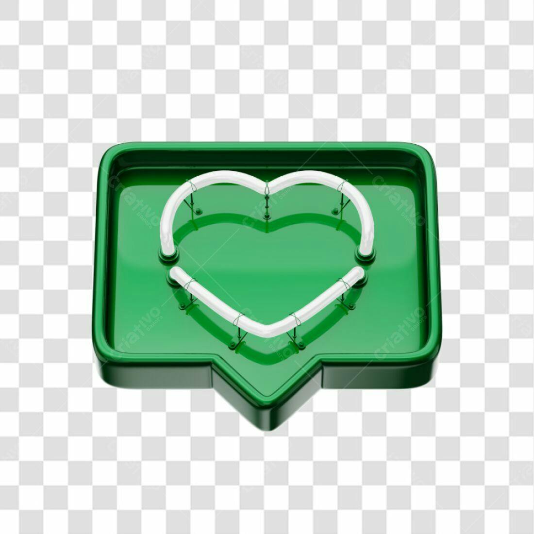 Icone Curtida Verde Neon PNG com fundo transparente