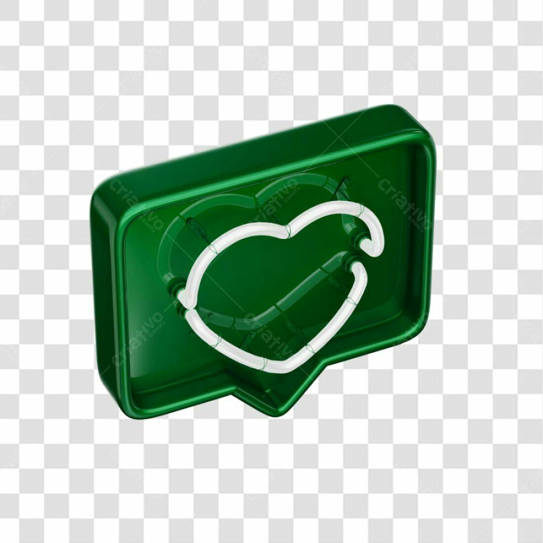 Icone Curtida Verde Neon PNG com fundo transparente