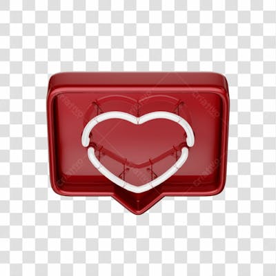 Icone 3D   Curtida   Like   Coração   Vermelho (8)