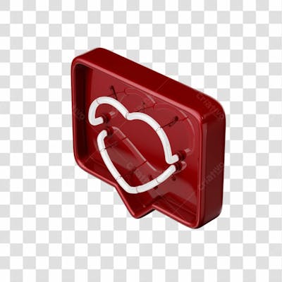 Icone 3D   Curtida   Like   Coração   Vermelho (9)