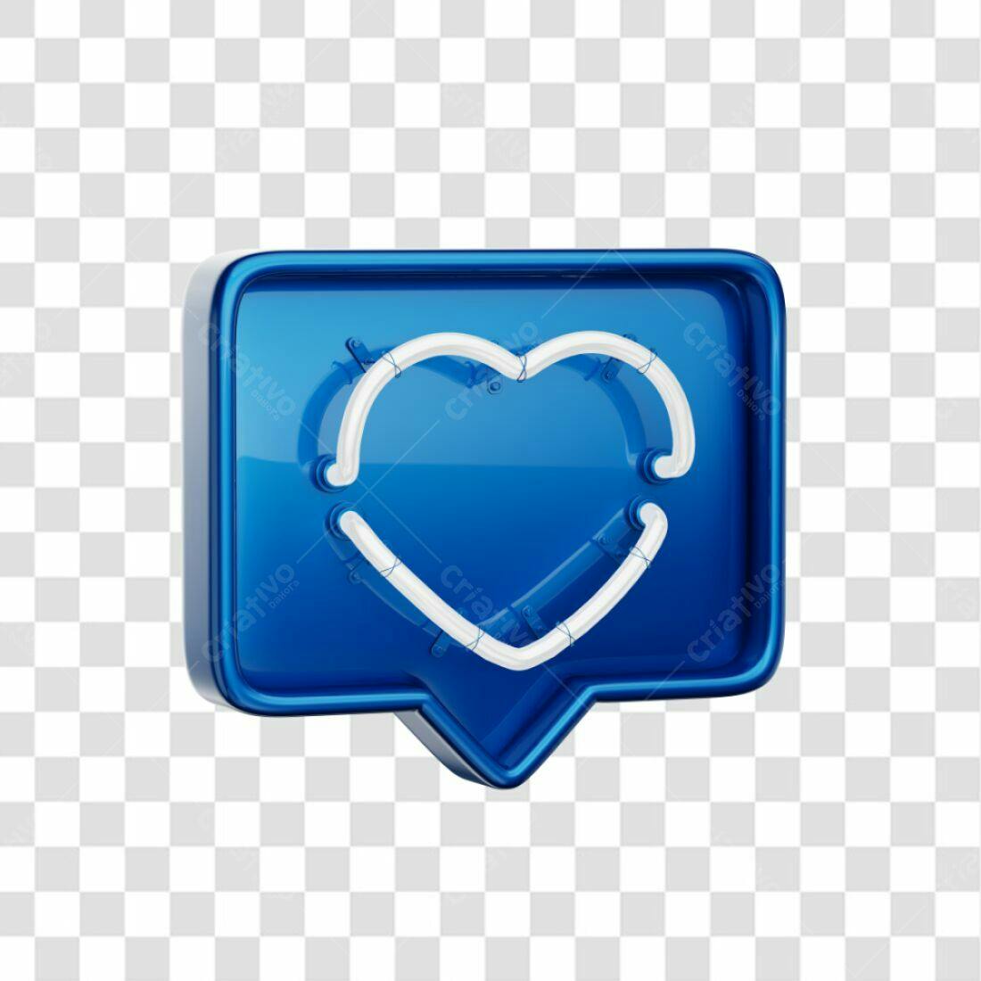 Ícone Curtida Neon Azul PNG com fundo transparente