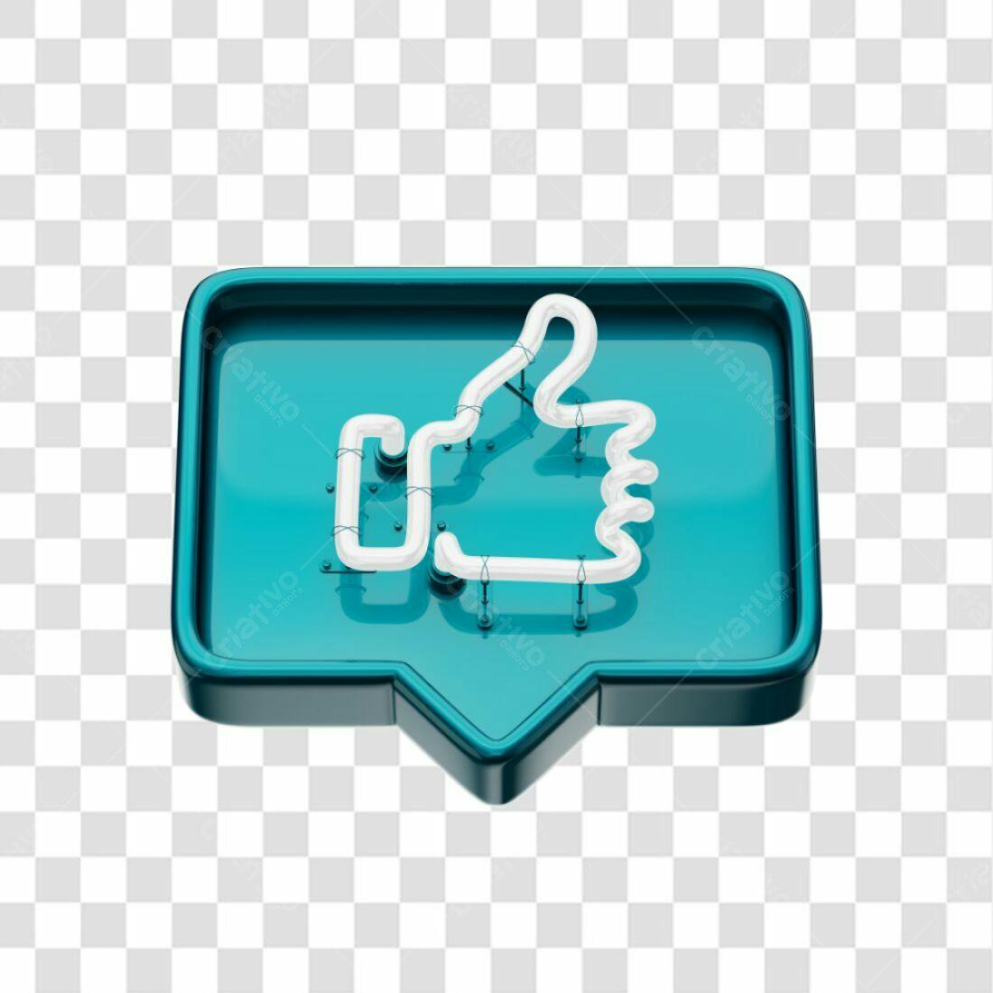 Icone Curtida em Neon PNG com fundo transparente