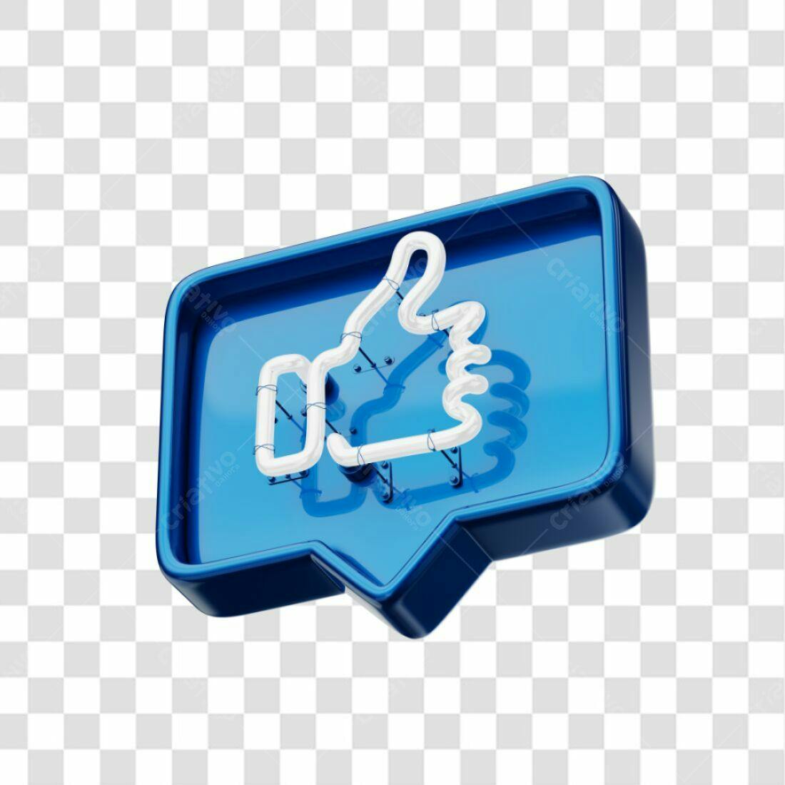 Ícone Curtida em Neon PNG com fundo transparente
