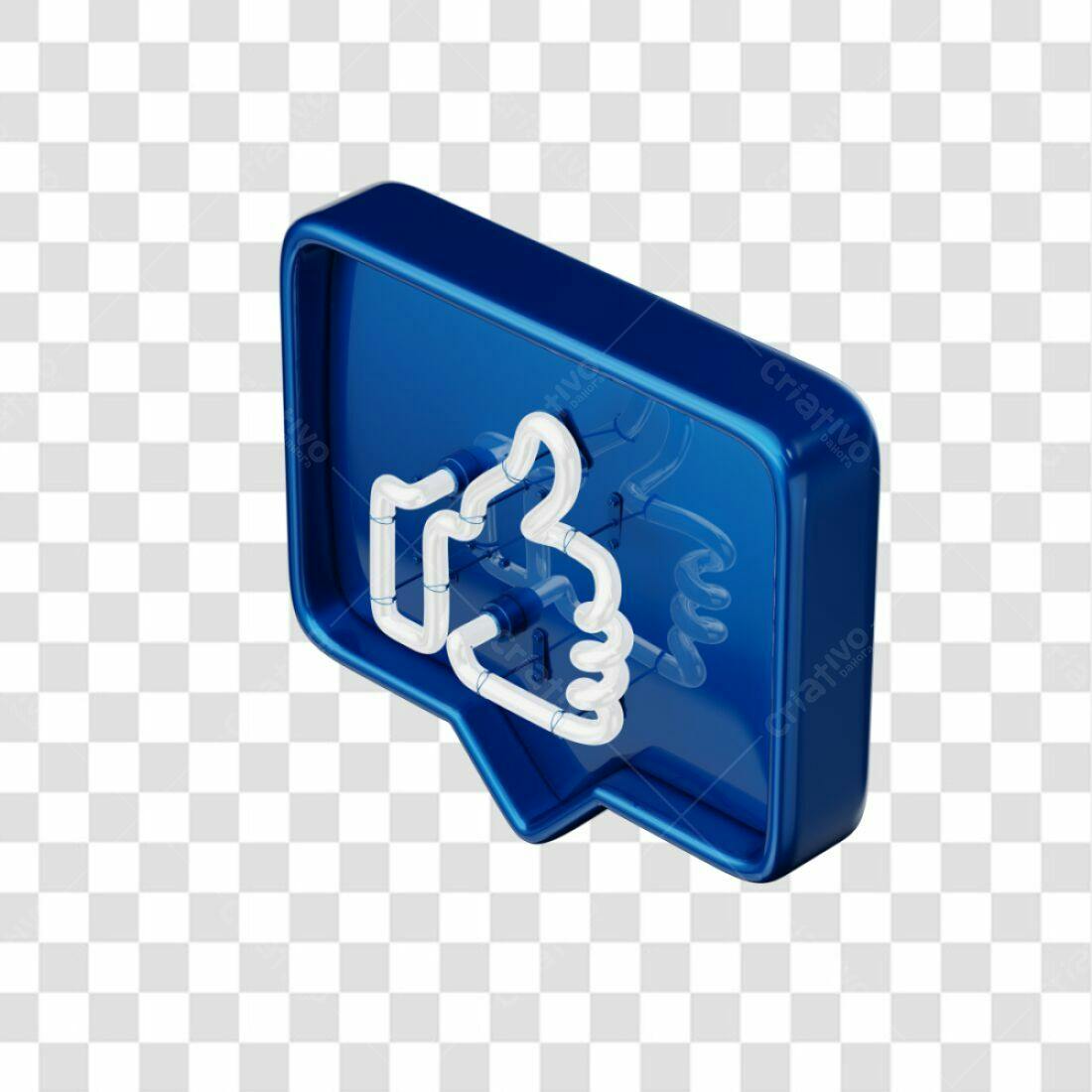 Icone curtida azul e branco PNG com fundo transparente