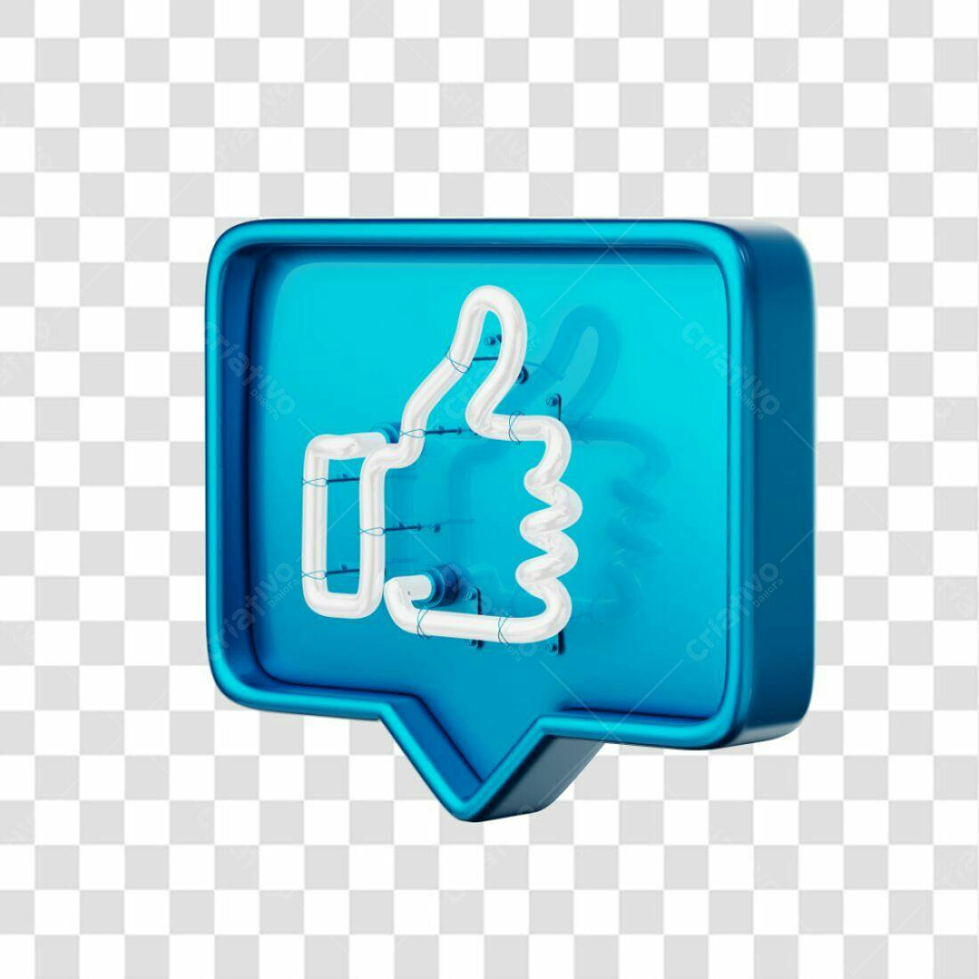 Ícone Curtida em Neon PNG com fundo transparente