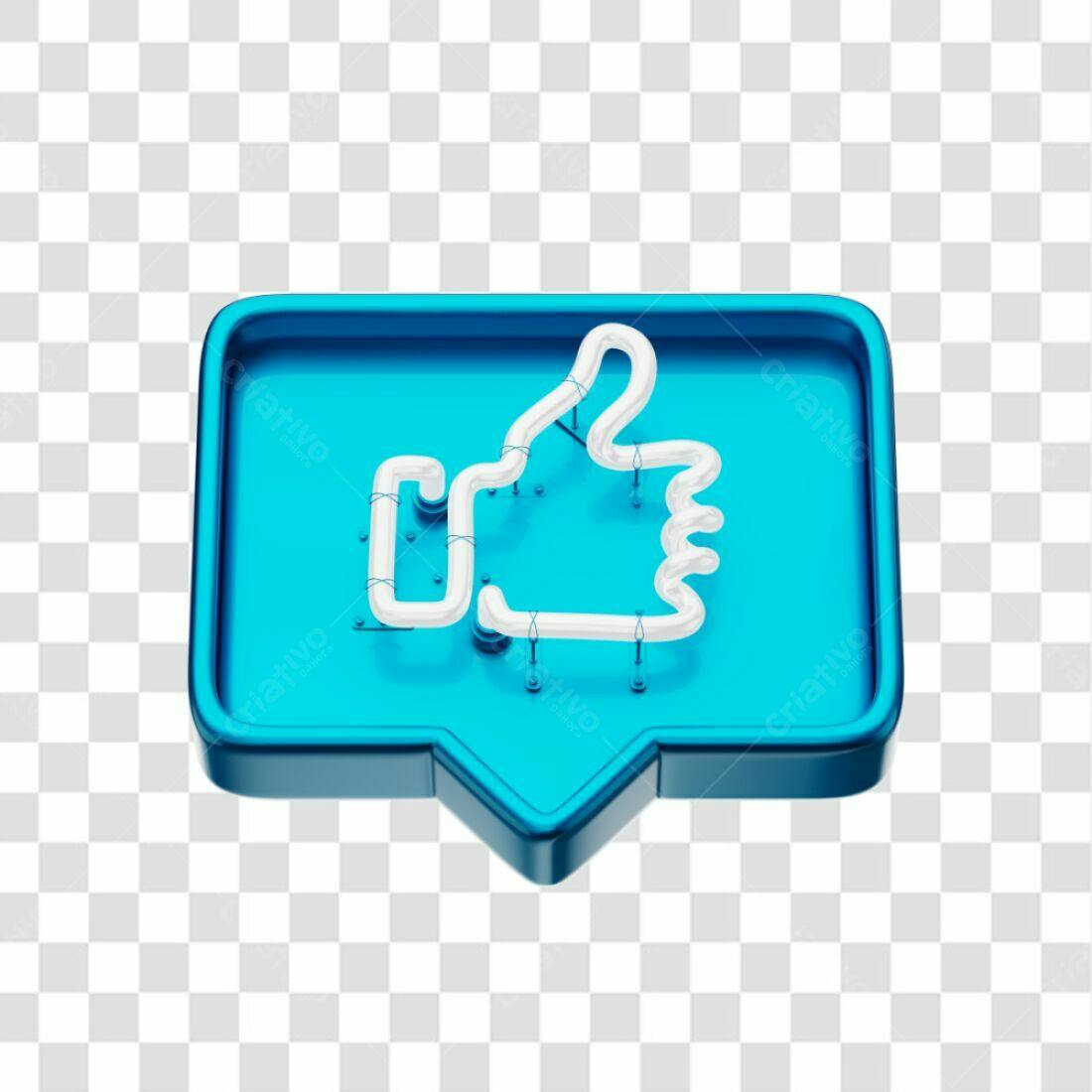 Icone Curtida em Neon PNG com fundo transparente