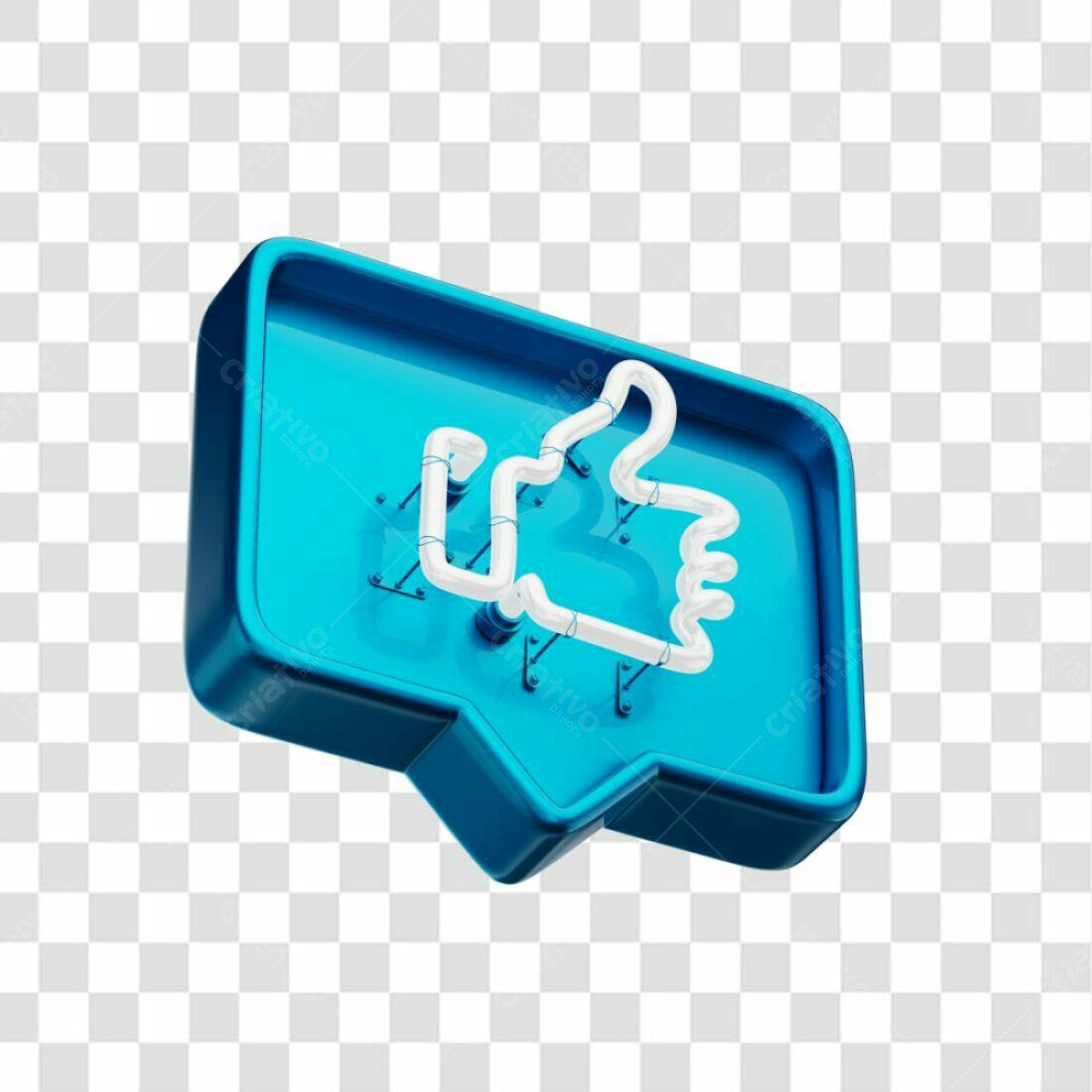 Icone Curtida em Neon PNG com fundo transparente