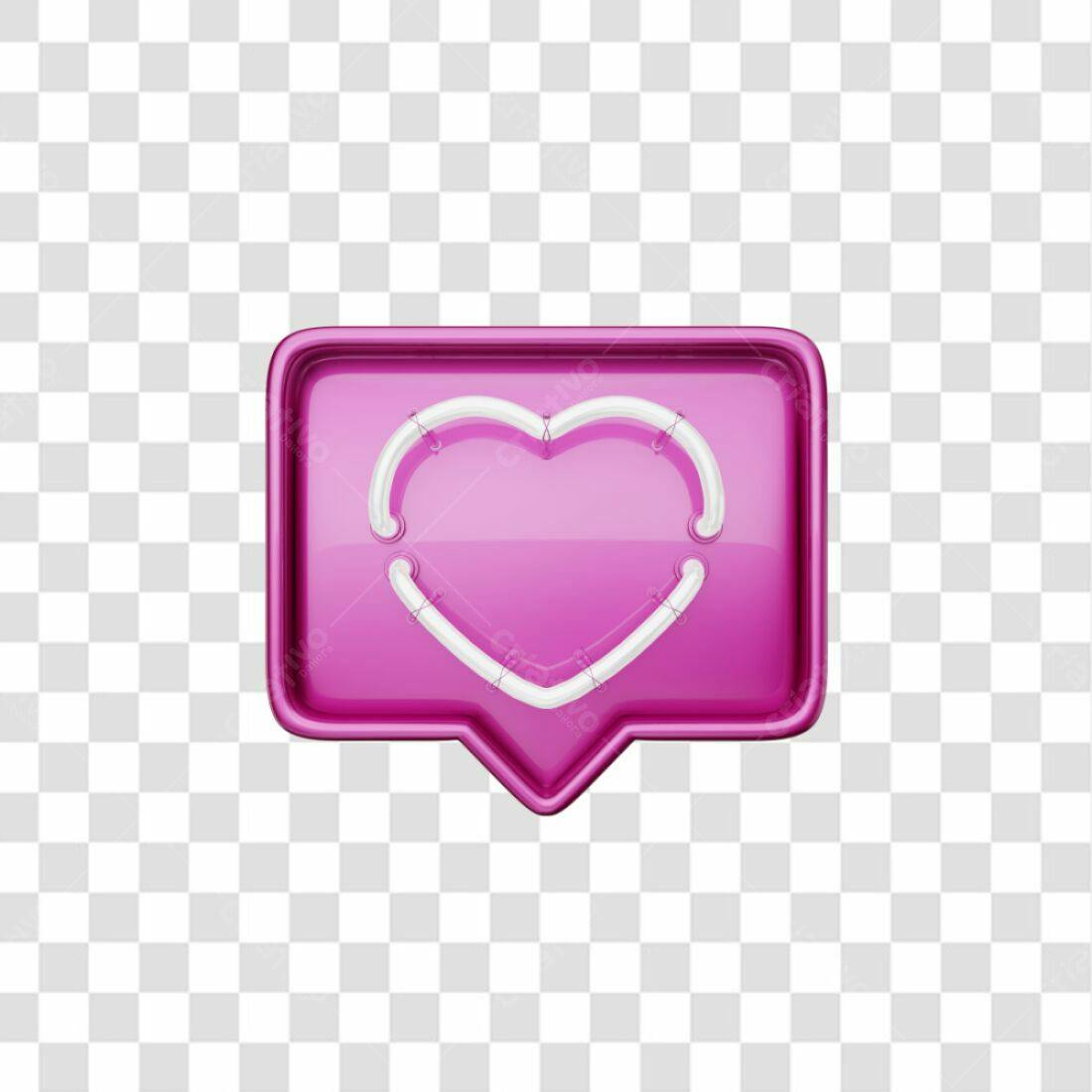 Icone Curtida Rosa Neon PNG com fundo transparente