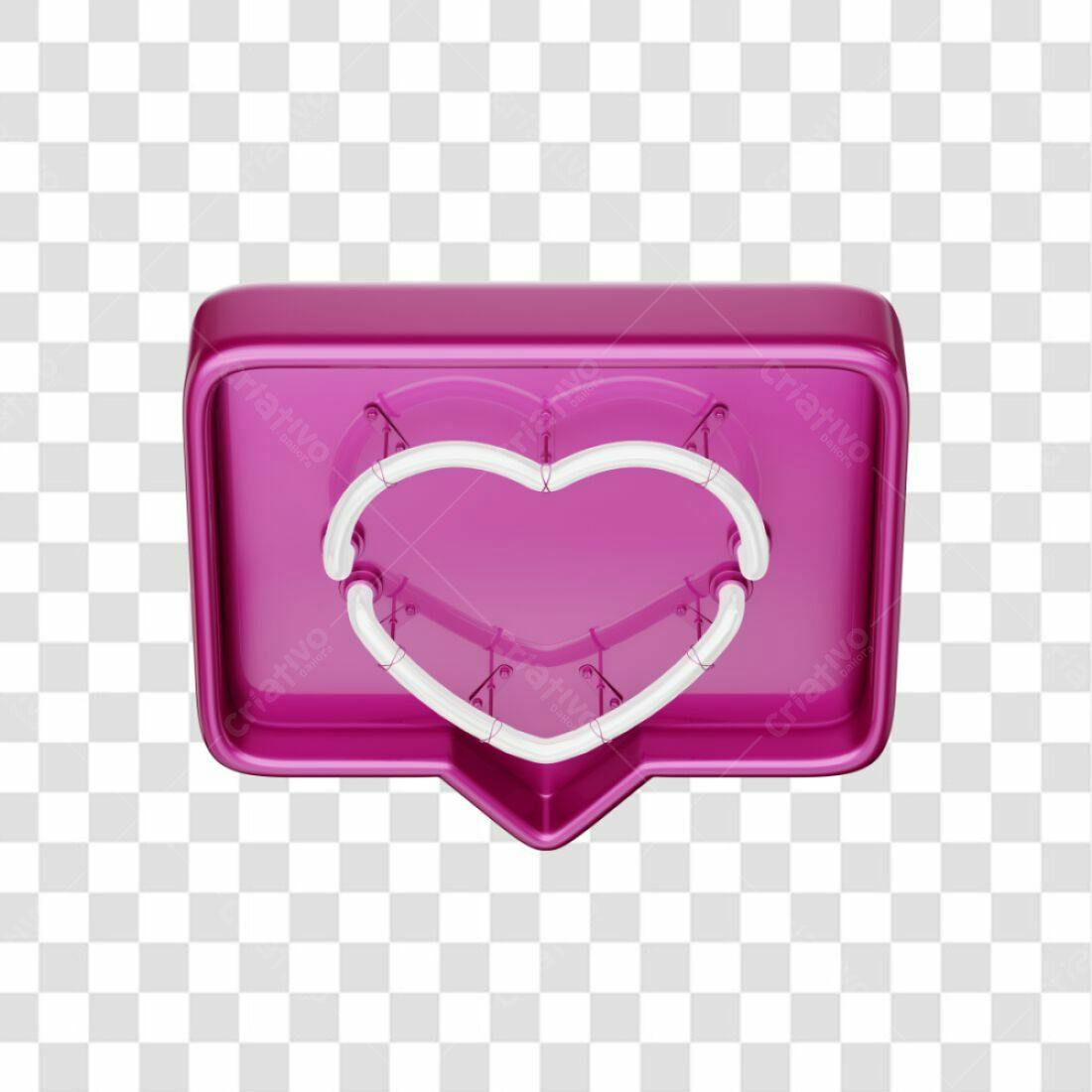 Ícone de Curtida Rosa Neon PNG com fundo transparente