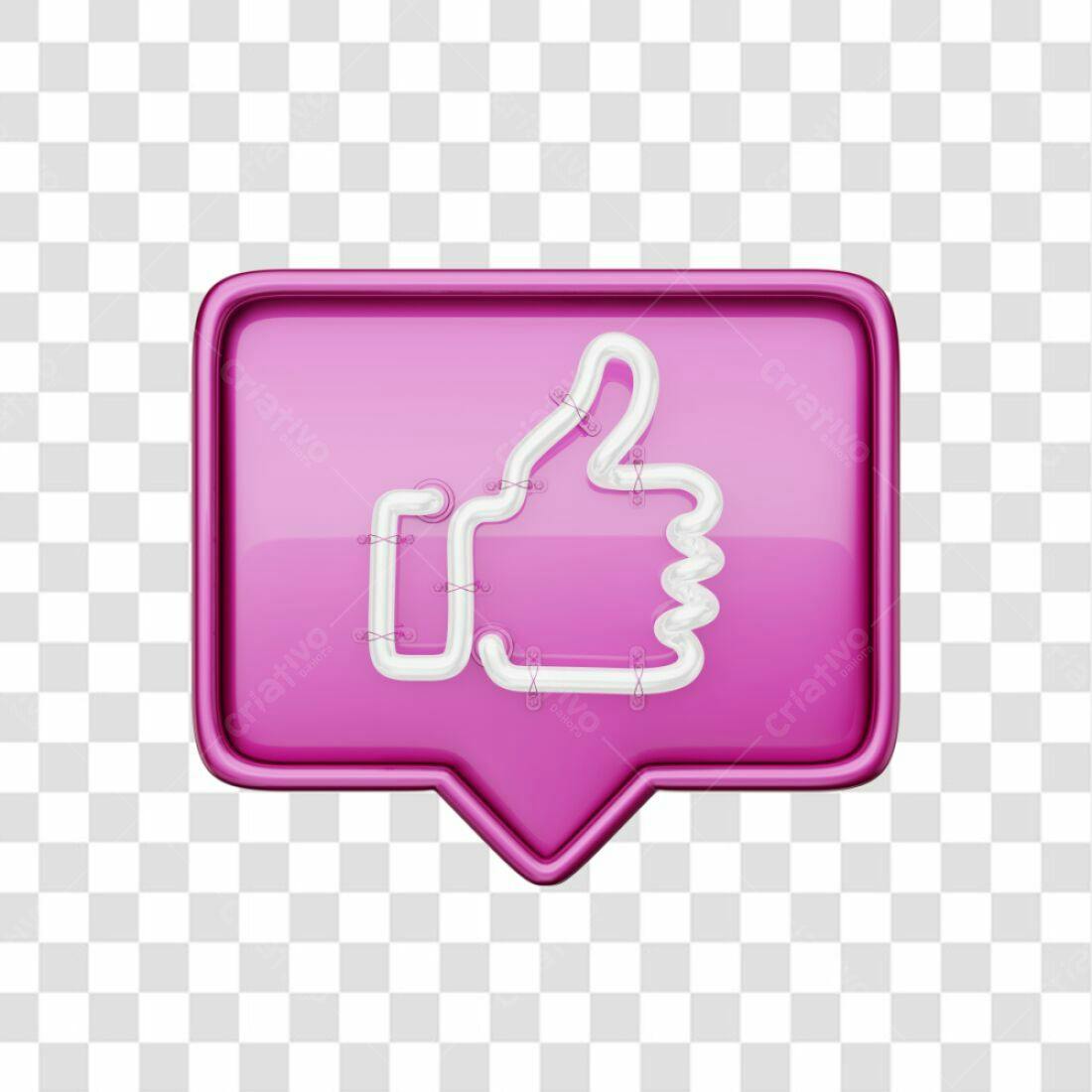 Icone Curtida em Rosa Neon PNG com fundo transparente