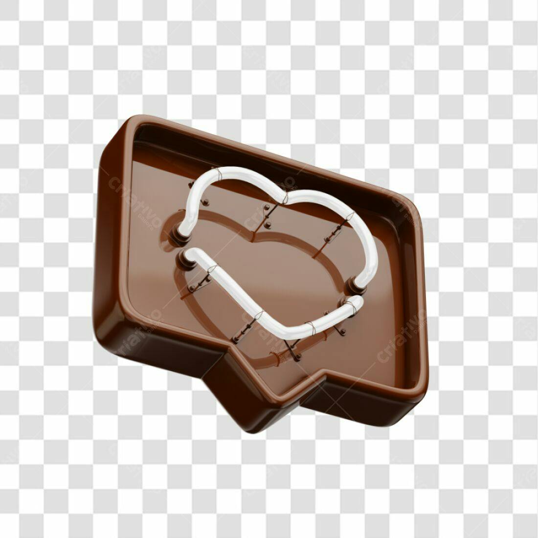 Ícone Curtida Coração Marrom PNG com fundo transparente