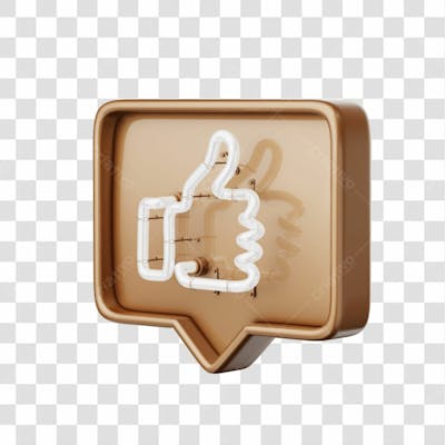 Icone 3D   Curtida   Like   Marrom (16)