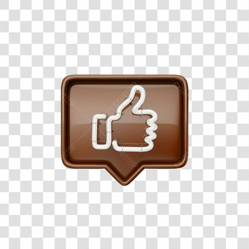 Icone 3D   Curtida   Like   Marrom (18)