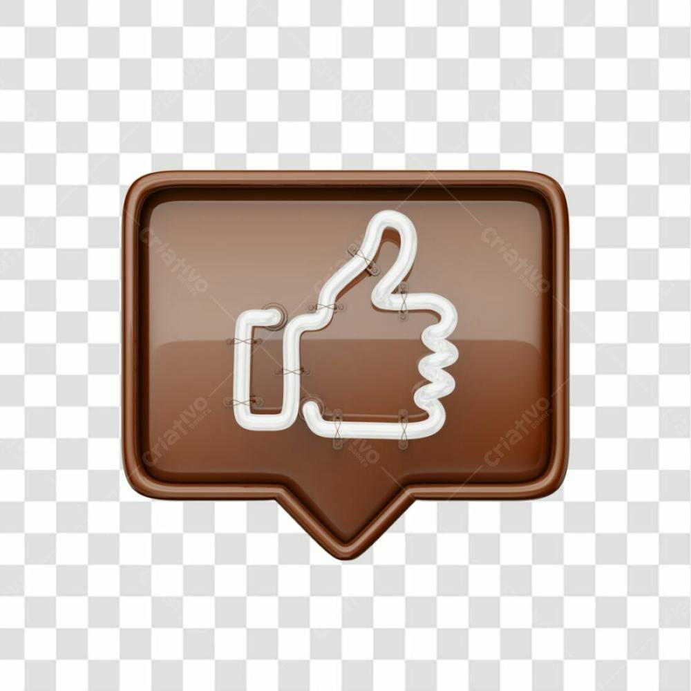 Icone 3D   Curtida   Like   Marrom (21)