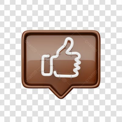 Icone 3D   Curtida   Like   Marrom (21)