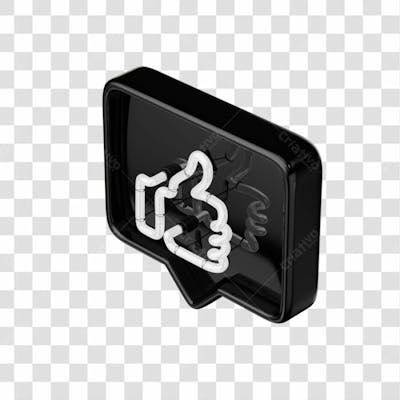 Icone 3D   Curtida   Like   Preto (1)