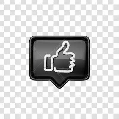 Icone 3D   Curtida   Like   Preto (2)